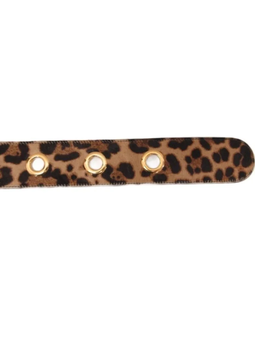 Gucci Wide Belt Calf Hair Leopard Square Buckle